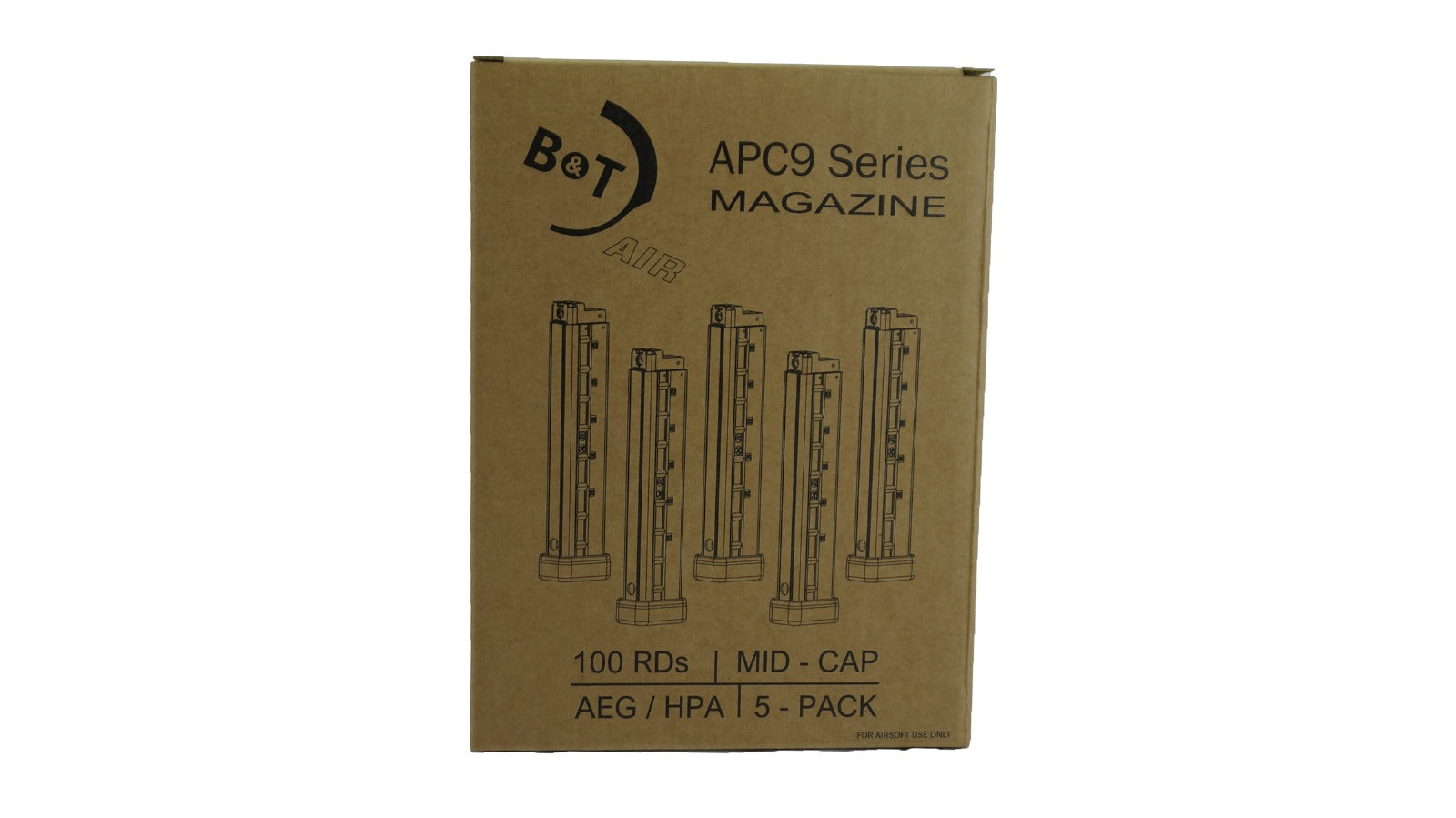 B&T Air APC9 AEG MAGS - 100rds (box of 5)